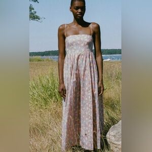 Floral Spaghetti Strap Maxi Dress coco shop